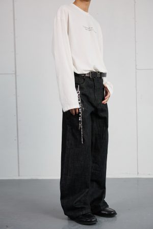 High-End Black Denim Jeans for Men and Women | Narrow A-Line Straight Wide-Leg Pants | Trendy Fashion for Modern Style