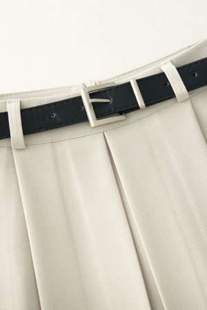 High-End Black High-Waisted Midi Skirt for Women - Slimming A-Line Pleated Design, Spring Summer 2025 Fashion Essential