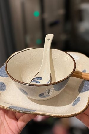 High-End Ceramic Enamel Underglaze Rice Bowl and Plate Set, Creative Cabbage Design, Fresh Niche Tableware for Stylish Dining