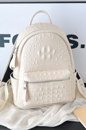 High-End Crocodile Pattern M-Shaped Backpack for Women - Trendy 2025 Fashion School Bag
