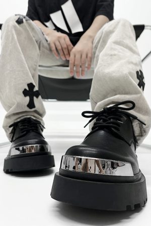 High-End Genuine Leather Derby Shoes for Men, Round Toe, Thick-Soled, British Style, Height-Increasing, Niche High Street Fashion