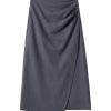 High-End Gray Irregular A-Line Skirt, Pleated Bodycon Mid-Length Style for Trendy Looks