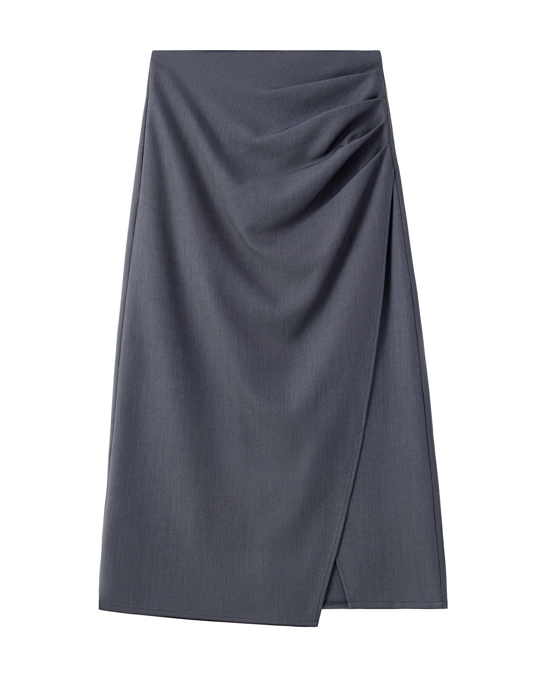 High-End Gray Irregular A-Line Skirt, Pleated Bodycon Mid-Length Style for Trendy Looks