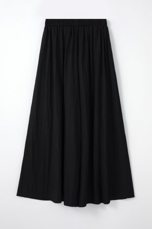 High-End Gray Shambon Wide-Leg Skirt Pants for Women - Casual Ice Silk Nine-Point Design for Summer 2025 Fashion