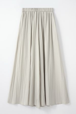 High-End Gray Shambon Wide-Leg Skirt Pants for Women - Casual Ice Silk Nine-Point Design for Summer 2025 Fashion