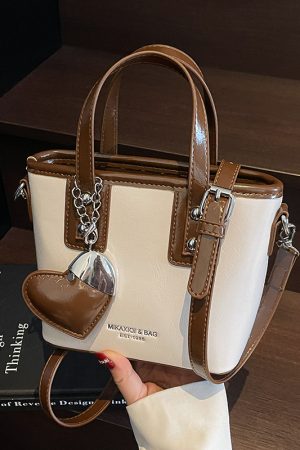 High-End Heart-Shaped Handbag for Women - Fashionable Tote Bucket Bag, 2025 New Style, Vegetable Basket Shoulder Crossbody Bag