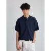 High-End Heavyweight Oversized Henley Collar Short Sleeve T-Shirt for Men - Loose Fit Round Neck Tee - Y2K Summer Style