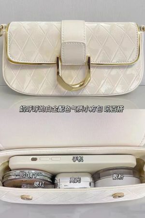 High-End Minimalist Small Square Bag - Versatile Diamond Quilted Chain Crossbody Underarm Shoulder Bag 2023 Trend