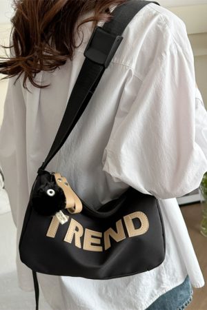 High-End Nylon Women's Crossbody Bag 2025 - Large Capacity Toast Pillow Design with Wide Shoulder Strap