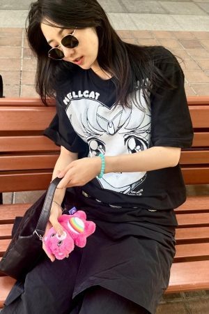 High-End Printed Slim-Fit Loose Pure Cotton Short-Sleeve T-Shirt for Women - Versatile Age-Reducing Style