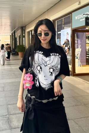 High-End Printed Slim-Fit Loose Pure Cotton Short-Sleeve T-Shirt for Women - Versatile Age-Reducing Style