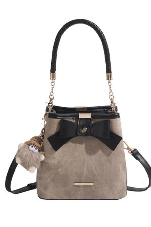 High-End Retro Artistic Bucket Bag for Women - Casual Versatile Shoulder Crossbody Bag for Autumn Winter 2024