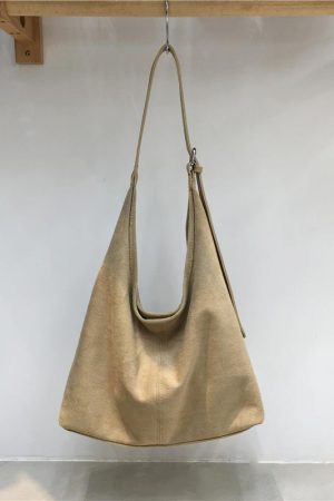 High-End Retro Suede Tote Bag for Autumn & Winter - Versatile Commuting Shoulder Crossbody Bag in Lazy Style