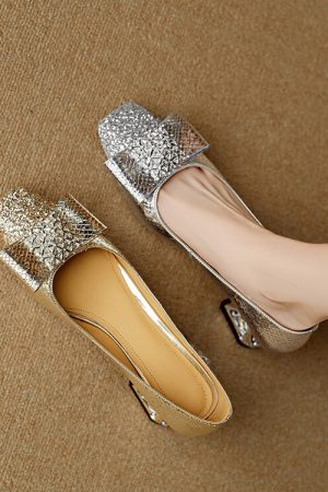 High-End Rhinestone Bow Single Shoes for Women - Italian Summer Fashion High Heels