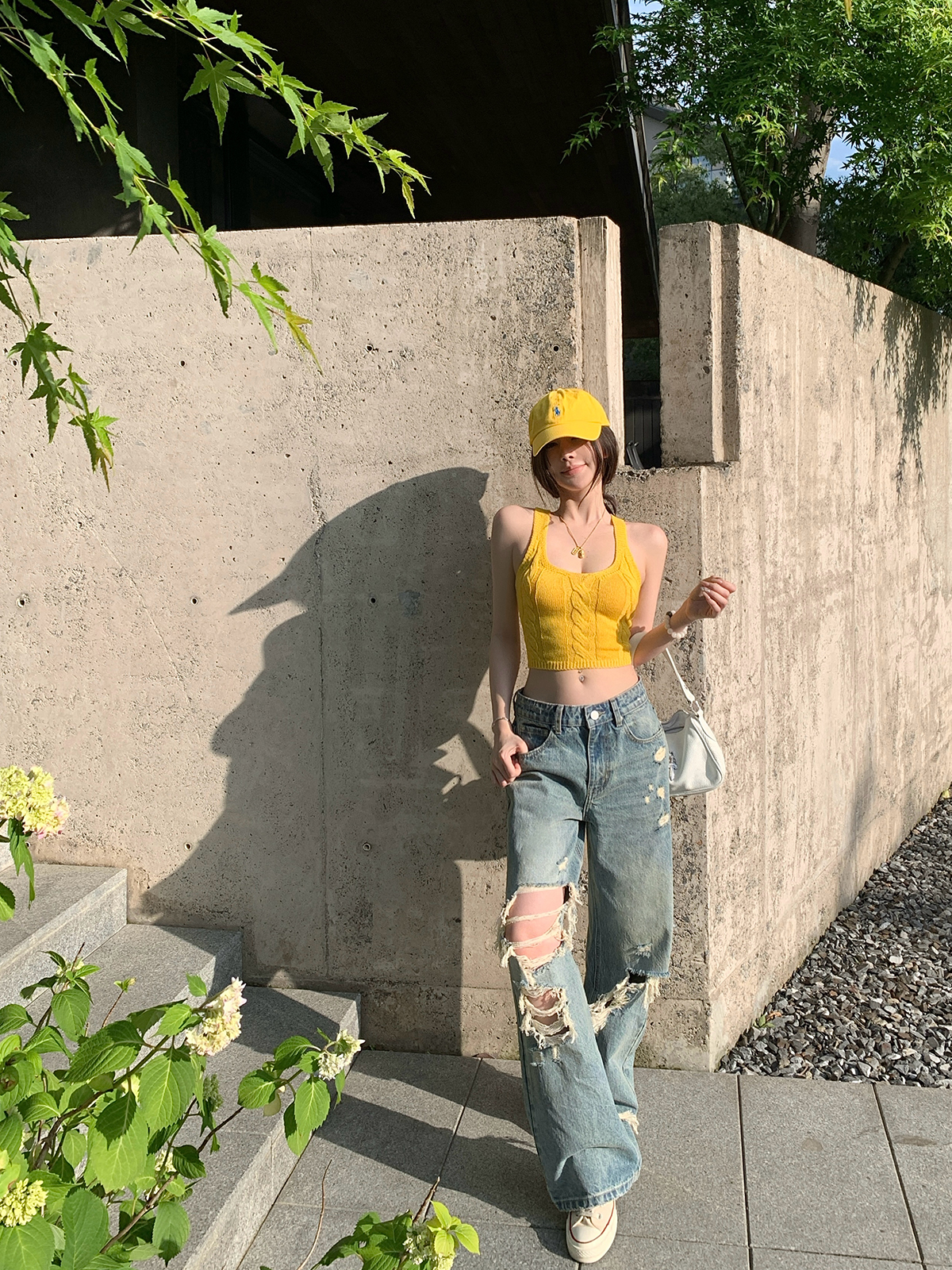 High-End Ripped Denim Pants for Women - Summer Loose Vintage Wide-Leg Straight Jeans, Y2K Style, Casual Fashion High-End Ripped Denim Pants for Women - Summer Loose Vintage Wide-Leg Straight Jeans, Y2K Style, Casual Fashion