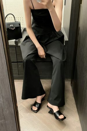 High-End Sheepskin Square-Toe Irregular Heeled Open-Toe Mule Sandals for Women - Stylish Cool Slippers