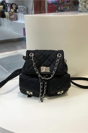 High-End Small Chanel-Style Diamond Quilted Chain Backpack - Versatile Commuter Bag for 2024 Fashion Trends