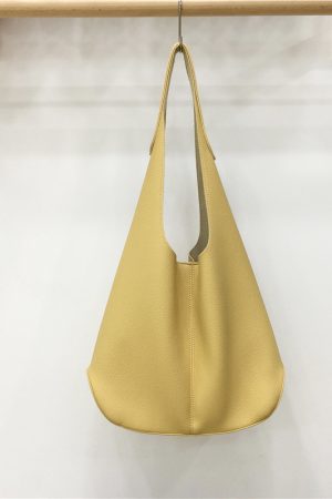High-End Soft Creamy Yellow Large Capacity Shoulder Tote Bag - Influencer Style, Fashionable and Chic for Everyday Use