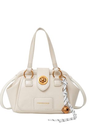 High-End Textured Bowling Bag for Women, Trendy Shoulder Crossbody Clip Bag, Fashionable 2025 Style