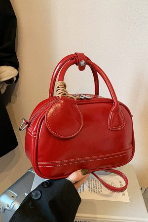 High-End Textured Handbag for Women - Trendy Bowling Tote & Crossbody Bag, Fashionable Design for 2025