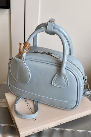 High-End Textured Handbag for Women - Trendy Bowling Tote & Crossbody Bag, Fashionable Design for 2025