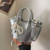 High-End Textured Mini Bucket Tote Bag for Women - 2025 Minimalist Stylish Crossbody Shoulder Bag