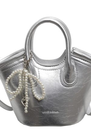 High-End Textured Mini Bucket Tote Bag for Women - 2025 Minimalist Stylish Crossbody Shoulder Bag