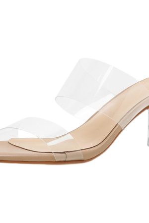 High-End Transparent Chunky Heels Women's Sandals - Outdoor Slippers for Stylish Summer Looks