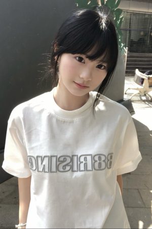 High-End White Embroidered Letter Short Sleeve T-Shirt for Women, Summer 2025 American Style Heavyweight Cotton Top