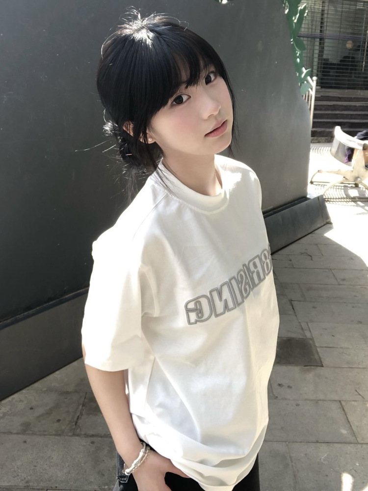 High-End White Embroidered Letter Short Sleeve T-Shirt for Women, Summer 2025 American Style Heavyweight Cotton Top High-End White Embroidered Letter Short Sleeve T-Shirt for Women, Summer 2025 American Style Heavyweight Cotton Top