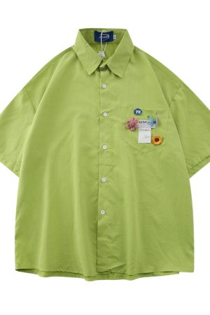 High-End White Short Sleeve Shirt for Women, Unique Loose Casual Design, Trendy Summer Fashion