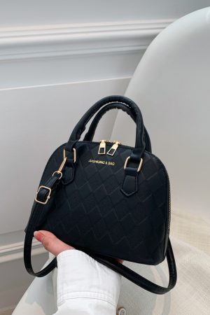 High-End Women's Textured Crossbody Bag - Versatile Retro Commuting Handbag in Niche Shell Design, Trendy 2025 Style