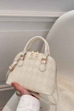 High-End Women's Textured Crossbody Bag - Versatile Retro Commuting Handbag in Niche Shell Design, Trendy 2025 Style