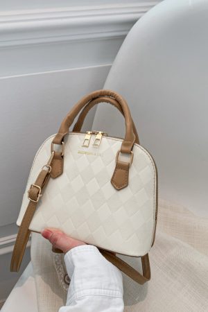 High-End Women's Textured Crossbody Bag - Versatile Retro Commuting Handbag in Niche Shell Design, Trendy 2025 Style