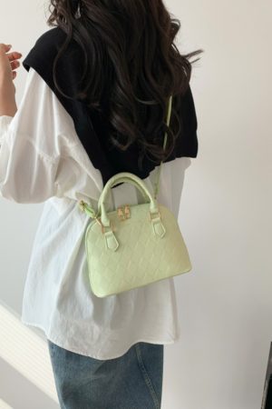 High-End Women's Textured Crossbody Bag - Versatile Retro Commuting Handbag in Niche Shell Design, Trendy 2025 Style