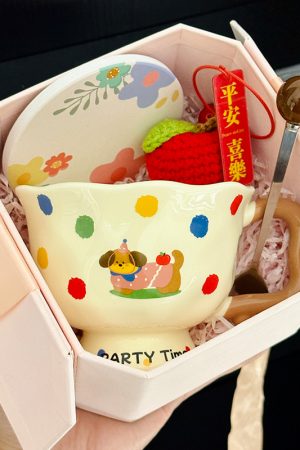 High-Footed Cute Heart Ceramic Water Cup - Wide-Mouth Breakfast Mug for Girls