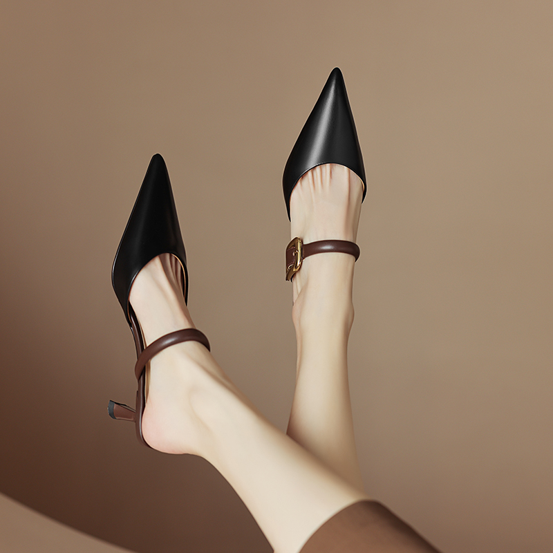 High-Heeled Pointed Toe Mules - Italian Corso Venezia Baotou Style Cool Slippers - Luxe Half Slippers for Chic Elegance High-Heeled Pointed Toe Mules - Italian Corso Venezia Baotou Style Cool Slippers - Luxe Half Slippers for Chic Elegance