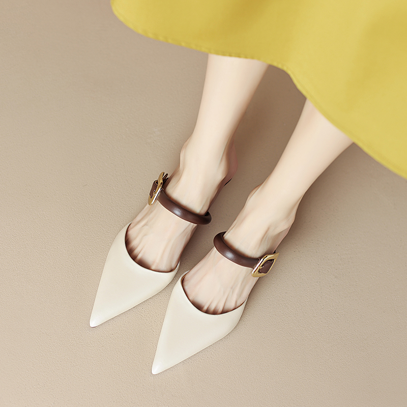 High-Heeled Pointed Toe Mules - Italian Corso Venezia Baotou Style Cool Slippers - Luxe Half Slippers for Chic Elegance High-Heeled Pointed Toe Mules - Italian Corso Venezia Baotou Style Cool Slippers - Luxe Half Slippers for Chic Elegance