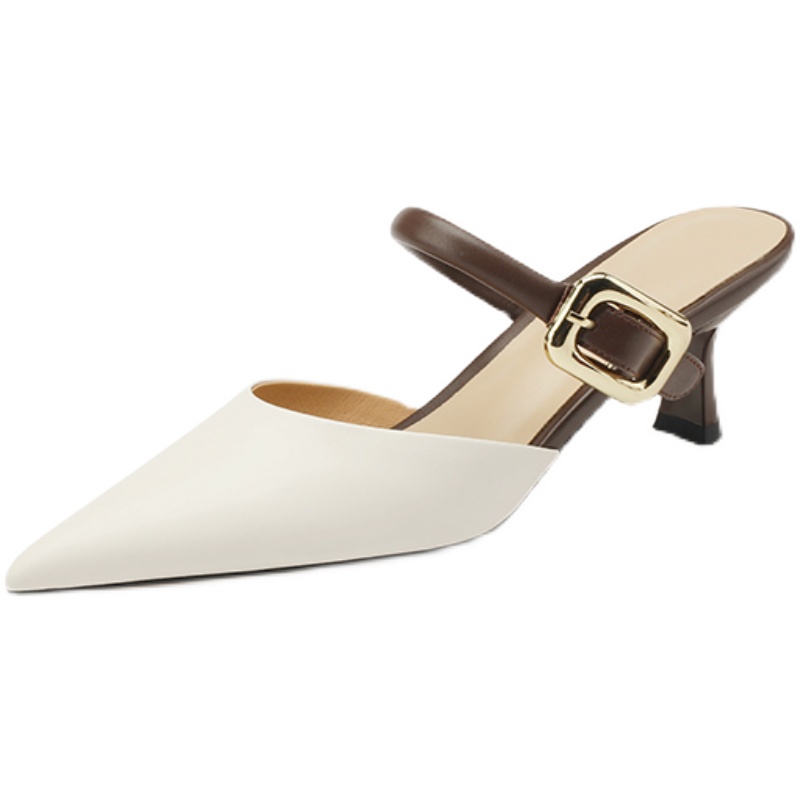 High-Heeled Pointed Toe Mules - Italian Corso Venezia Baotou Style Cool Slippers - Luxe Half Slippers for Chic Elegance High-Heeled Pointed Toe Mules - Italian Corso Venezia Baotou Style Cool Slippers - Luxe Half Slippers for Chic Elegance