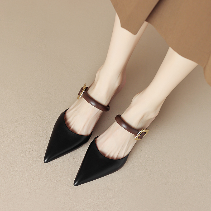 High-Heeled Pointed Toe Mules - Italian Corso Venezia Baotou Style Cool Slippers - Luxe Half Slippers for Chic Elegance High-Heeled Pointed Toe Mules - Italian Corso Venezia Baotou Style Cool Slippers - Luxe Half Slippers for Chic Elegance