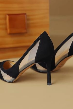High Heels for Women - French Mesh Thin Versatile Fashion Shoes, Trendy High-End Italian Style