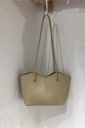 High-Quality Lychee Texture Women's Shoulder Tote Bag - Simple Versatile Commuter Style for Everyday Use