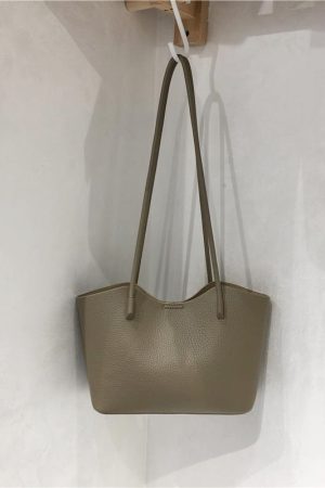 High-Quality Lychee Texture Women's Shoulder Tote Bag - Simple Versatile Commuter Style for Everyday Use