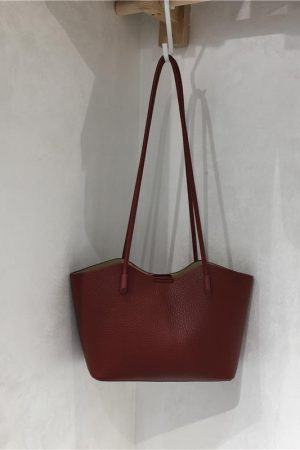 High-Quality Lychee Texture Women's Shoulder Tote Bag - Simple Versatile Commuter Style for Everyday Use