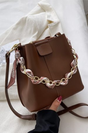 High-Quality Soft Leather Women's Shoulder Bag - Small Fragrant Wind Design, Chain Tote & Crossbody Style, Perfect for Everyday Use