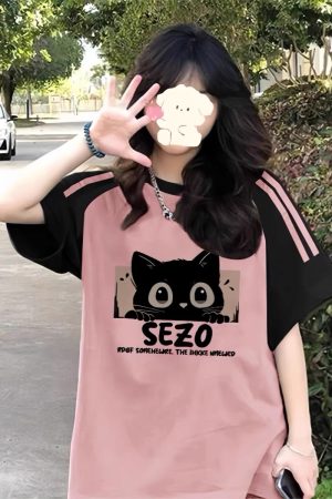 High Street American-Style Three-Stripe Short Sleeve T-Shirt for Girls - Summer Model for Middle & High School Students