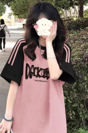 High Street American-Style Three-Stripe Short Sleeve T-Shirt for Girls - Summer Model for Middle & High School Students