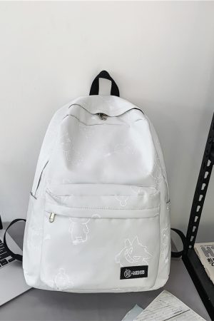 High Street Graffiti Reflective Backpack for Students - Large Capacity Unisex Design for Men and Women