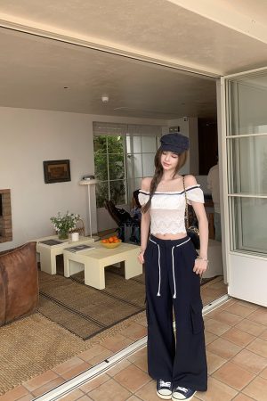 High Street Slay Casual Pants for Women - Summer American Vintage Loose Straight Cargo Pants - Y2K Style