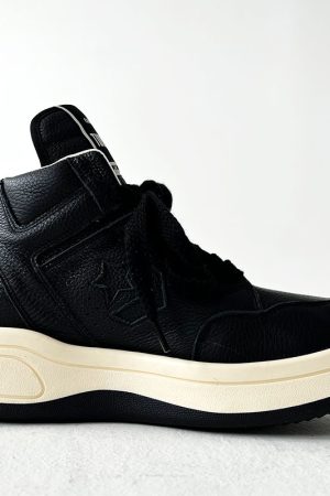 High-Top Sneakers for Men & Women, Trendy Streetwear Sports Shoes, Thick-Soled All-White Martin Boots, Height-Increasing Style